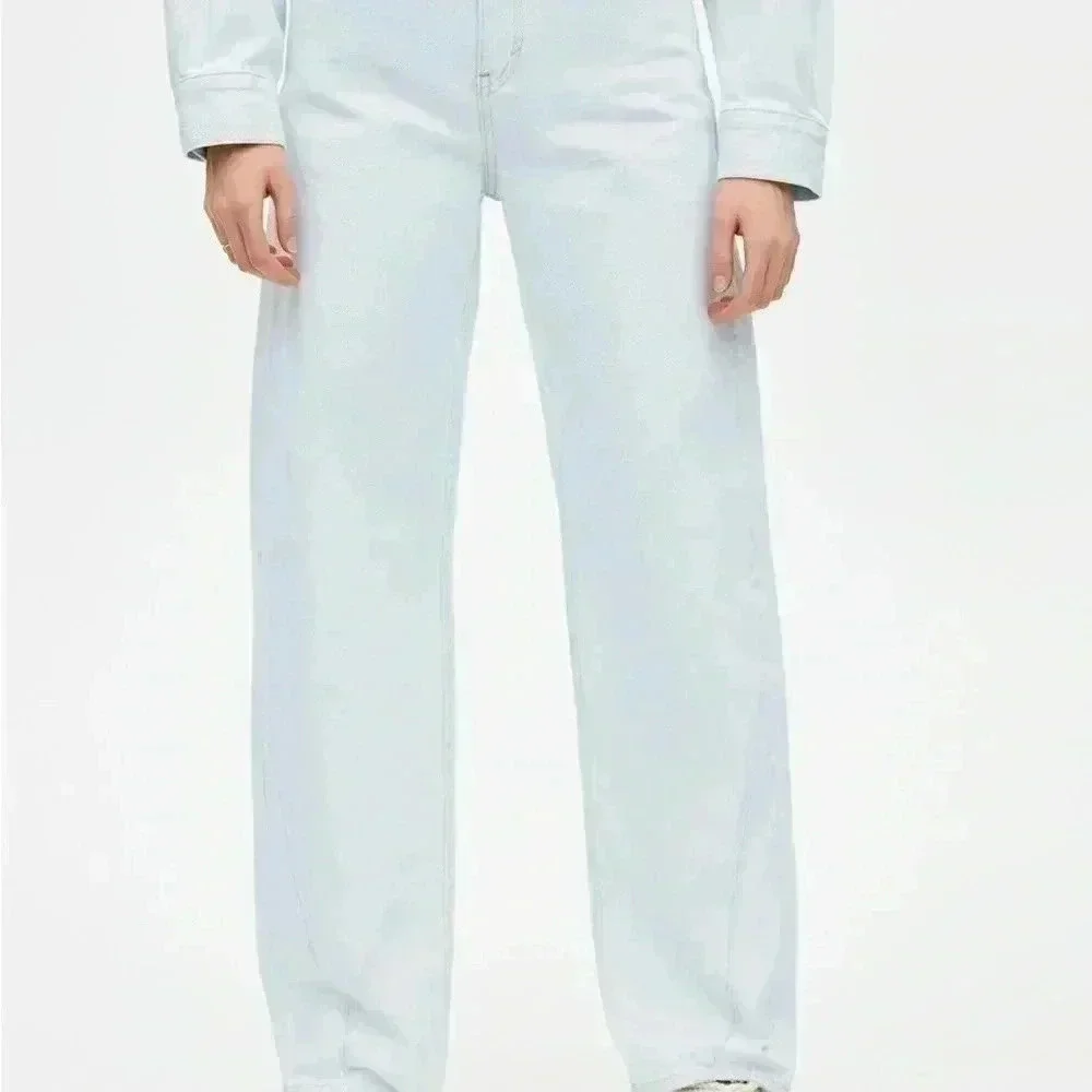 PULL & BEAR By SADIE SINK JEANS Wide Leg Limited Edition Women Size EUR 36 USA 4